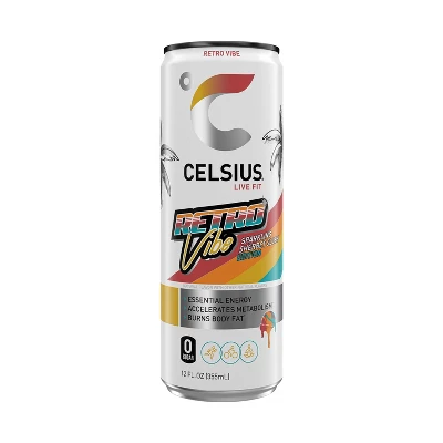 Celsius Energy Drinks CELSIUS LIVE FIT Sparkling Energy Drink Retro Vibe Sparkling Sherbet can product image