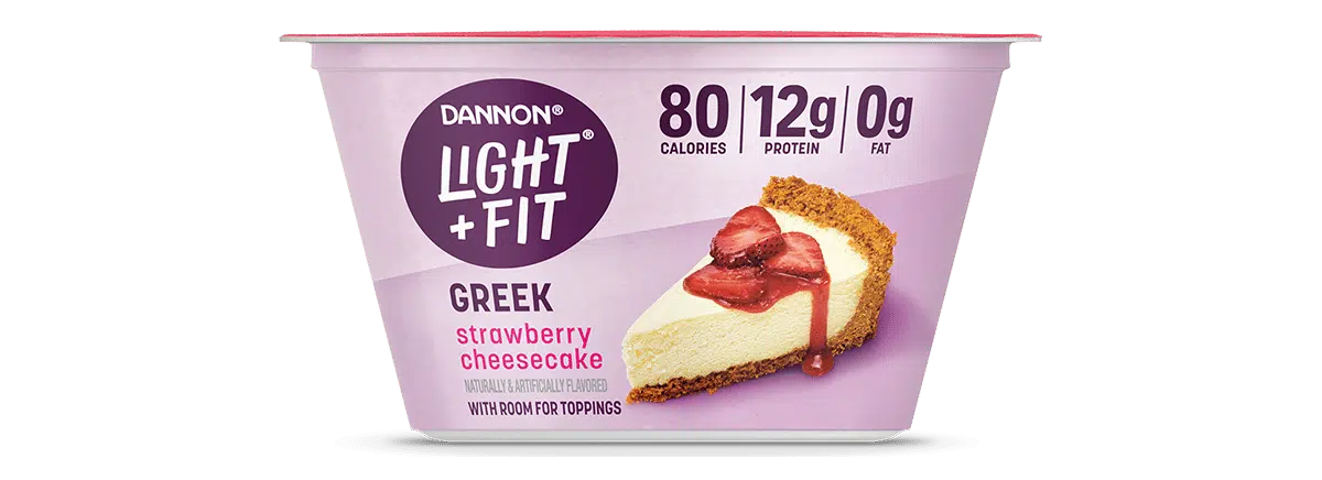 Light + Fit Creamy Strawberry Cheesecake Flavored Non-Greek Yogurt tub product image